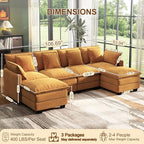 107" Cloud Couch Sectional, U Shaped Modular Sectional Sofa, 4-Seat Deep Seat - Image 3