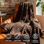 Bedsure Soft Twin Blanket for Bed Decor Gifts Chocolate Brown 60"x80" | - Image 5