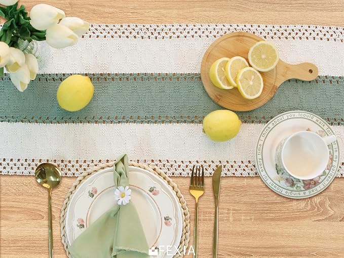 FEXIA Sage Green Table Runner 72 Inches Long - Image 6