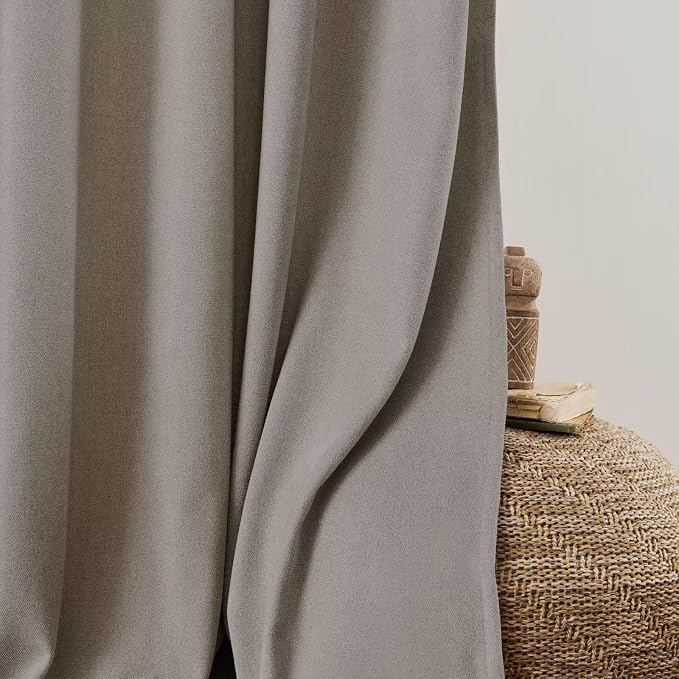 Joydeco Faux Linen Pinch Pleated Curtains 72 Inch Length, Light Filtering - Image 5