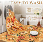 DUKINO 9x12 Area Rug for Living Room, Floral Washable Rug Non Slip, Low Pile - Image 7