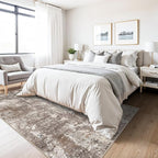 5x7 Area Rug Living Room Washable Neutral Brown Beige | Soft Low Pile Non Slip - Image 8