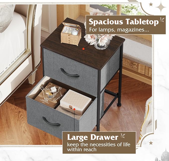 WLIVE Nightstand, 2 Drawer Dresser - Image 4