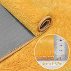 2x8 Bedside Area Rugs for Bedroom Soft Fluffy Shag Beige Yellow Carpet for - Image 5