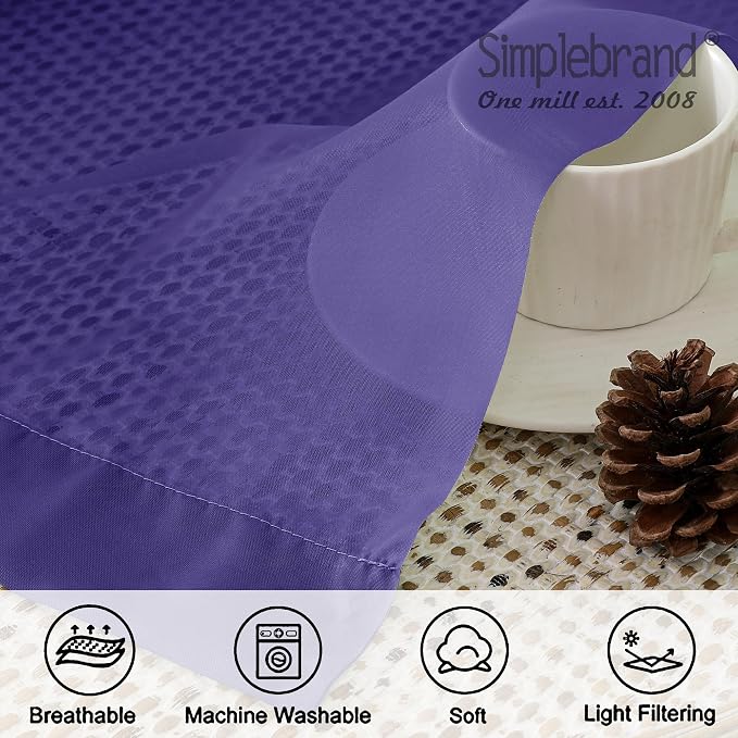 Simplebrand Purple Sheer Curtains 84 Inches Long, Light Filtering Rod Pocket - Image 6