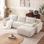 GRUSIGN 118'' Sectional Boneless Oversize Modular Couches, Curved Cloud by GRUSIGN