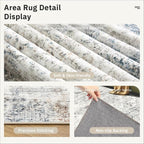 Soalmost Washable Runner Rug 2'6"x8' Kitchen Hallway Runners Blue/Ivory | Soft - Image 6