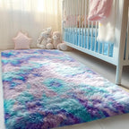Adorable Rainbow Rugs for Bedroom Girls 2x4 Ft, Soft Purple Shag Tent Rugs | - Image 8