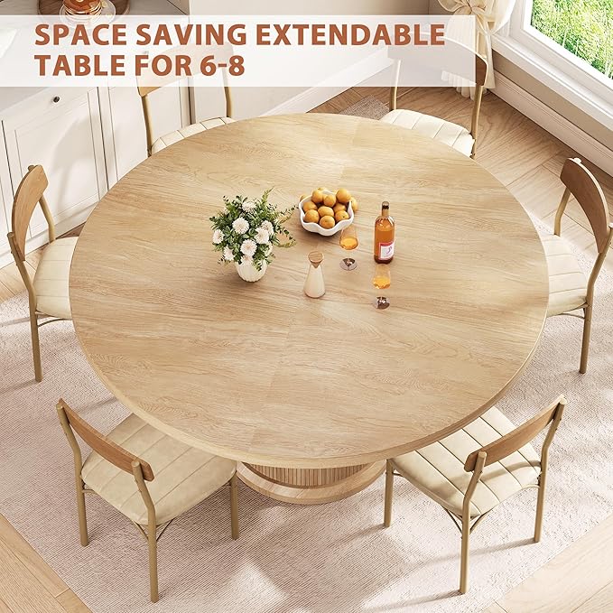 Jocoevol 47″–63″ Extendable Round Dining Table - Image 5