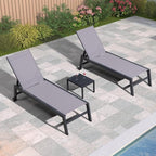 PURPLE LEAF Patio Chaise Lounge Set 4 Pieces Aluminum Outdoor Lounge Chairs - Image 3