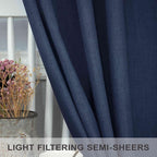 Pitalk 60 Inch Wide Curtains for Living Room 2 Panel Back Tab Pocket Drape Semi - Image 4