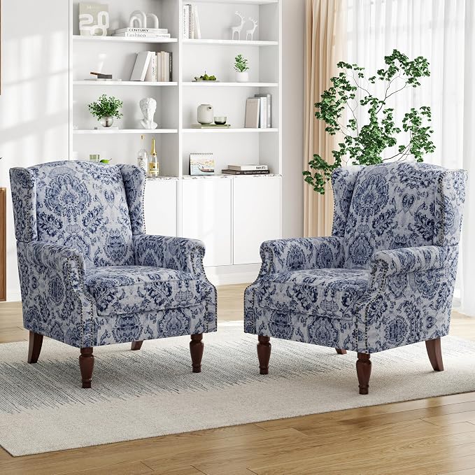 Pia Ricco High Back Floral Accent Chair - Image 8