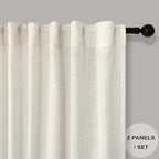 Pitalk Natural Linen Curtains 38 Inch Wide - Image 2