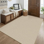 KOZYFLY Washable 4x5 Entry Woven Area Rug, Braided Throw Rugs by KOZYFLY