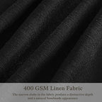 Linen Pleated Light Filtering Black Memory Shaped Curtains 108 Inches Long | - Image 3