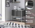 Metal Sidetable with Flap Door, 27.5" Height - Image 5