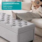 Mangodan 50" Storage Ottoman Bench, Tufted Ottoman - Image 5