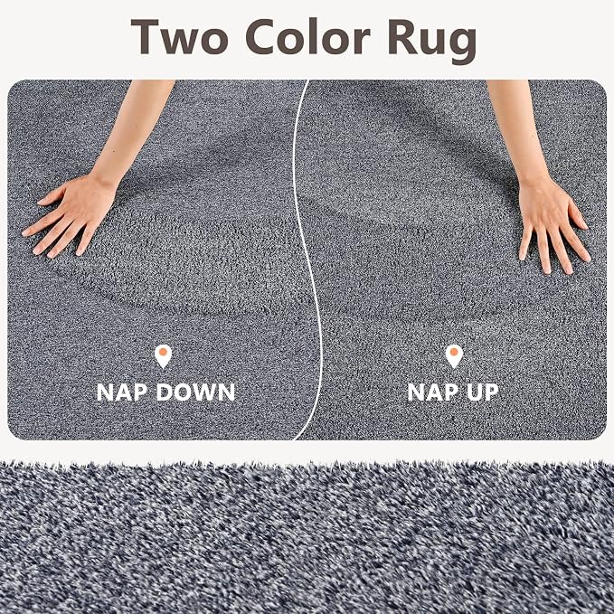 2x3 Grey Blue/White Area Rug Washable Non-Slip Soft - Image 9