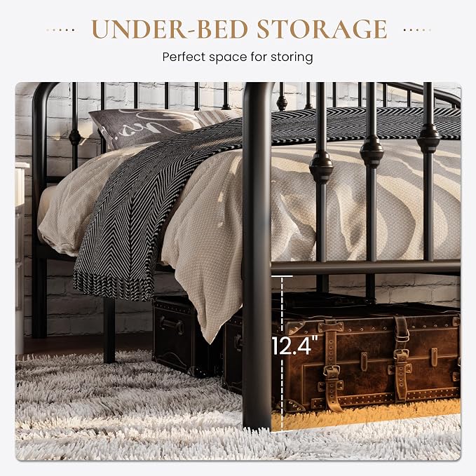 SHA CERLIN Twin Size Metal Platform Bed Frame - Image 5