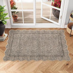 GarveeHome 2x3 Rug Washable Scalloped Non Slip Indoor Door Mat, Taupe | Rugs by GarveeHome
