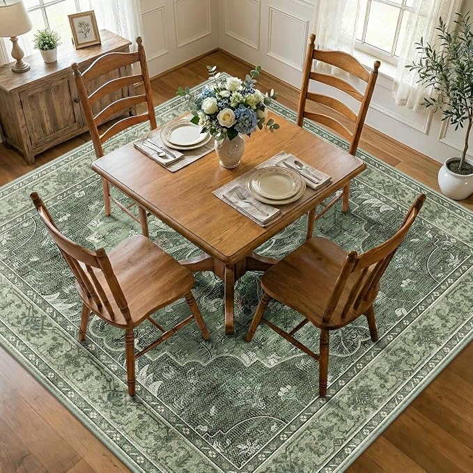 RELEANY Washable Area Rug, Square 8'x8', Water Repellent, Pet Friendly - Image 2