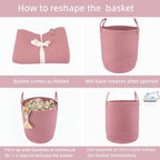 XUANGUO Cotton Rope Laundry Basket Hamper - Image 6