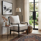 DUHOME Linen Fabric Spindle Accent Chairs Set of 2, Bobbin Chair - Image 3