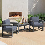SERWALL 3 Pieces HDPE Outdoor Bistro Sofa Set by SERWALL