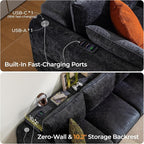 103" Electric Pull Out Sleeper Sofa Bed, 2in1 Convertible Power Extendable - Image 7