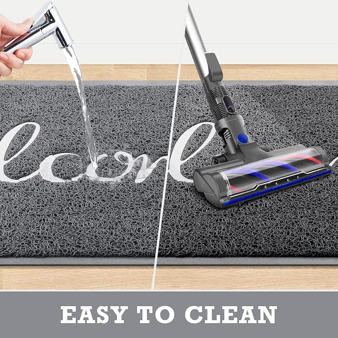 Grey Door Mat Welcome Mats Outdoor Indoor Doormat - Image 4