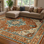 RELEANY Washable Area Rug, Water Repellent, Pet Friendly, Vintage Floral Boho by RELEANY