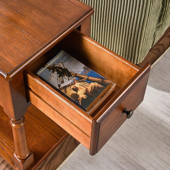 PADMA HOUSE Solid Wood Narrow End Table - Image 6
