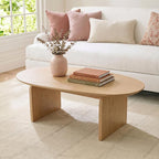 Honyee Oval Coffee Table, 47.2" Wood Coffee Table by Honyee
