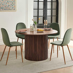 Dining Table Set for 4, Mid Century Modern 47 Inch Wooden Round Dining Table Set - Image 6