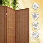 4 Panel Room Divider and Extra Wide Folding Privacy Screen, Bamboo Room Divider - Image 4