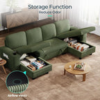 LINSY HOME Sectional Sleeper Sofa Pull Out Couches - Image 4