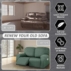 ULTICOR Reclining Loveseat Slipcover, 6-Piece Yarn Dyed Loveseat Reclining Sofa - Image 4