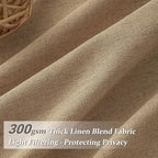 Rust Brown Pleated Flax Linen 102 Inch Extra Long Curtains - Image 2