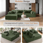 108" Cloud Sectional Couch, Comfort L Shaped Boneless Couch - Image 6