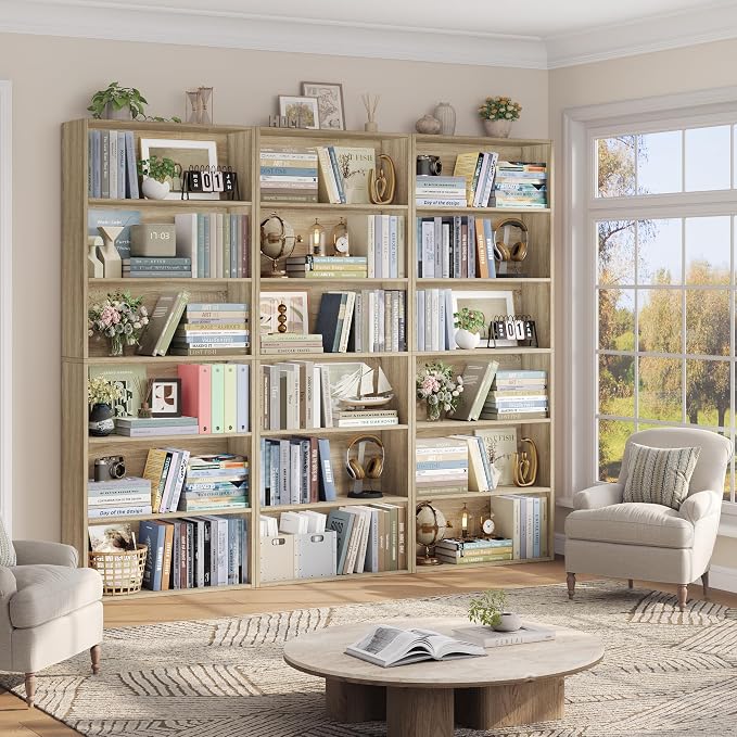 FOTOSOK 6-Tier Open Bookcase and Bookshelf, Freestanding Display Storage - Image 5