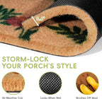 Front Door Mat Set, 2-Piece Spring Floral Hello Welcome Doormat | Layered porch - Image 4