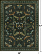 6x8 Dark Green Washable Dining Room Rug - Image 2