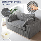MAXYOYO 59" Bean Bag Sofa Couch, Loveseat Boneless Couch in a Box, Upholstered - Image 4