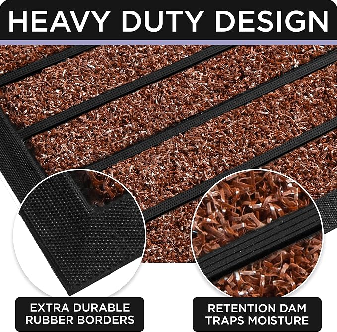 Ubdyo Extra Durable Door Mat Outside Entrance | Dirt Trapping, Non-Slip Backing - Image 5