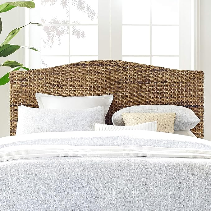 Crosley Furniture Serena Handwoven Natural Fiber Rattan Bed Headboard, Banana - Image 6