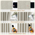 100% Blackout Linen Curtains for Bedroom 84 inches Long, Thermal Insulated Room - Image 5