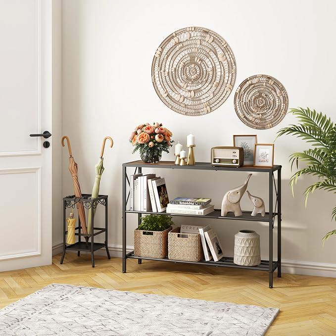 Hoctieon Industrial Console Table, 3 Tier Entryway Table, Hallway Table - Image 4