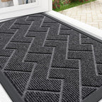 OLANLY Front Door Mat Outside 29.5x17, All-Season Absorbent Rubber Doormat | by OLANLY