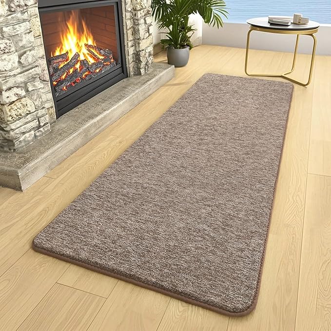 2x6 Runner Rug for Hallway, Long Runner Rugs Non Slip, Matte Brown | Soft - Image 2
