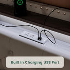 LARMACE King Bed Frame with 4 Storage Drawers and USB Charging Station Velvet - Image 4